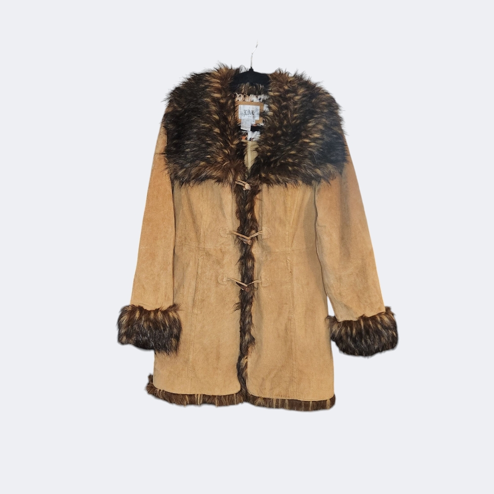 90s Brown Suede Leather Penny Lane Coat 🤎